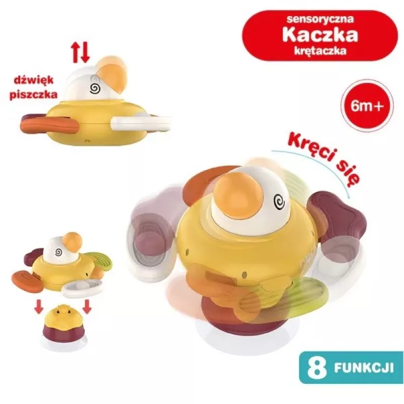 Anatra interattiva sensoriale in peluche Ascato 122946 — texture morbida, design colorato