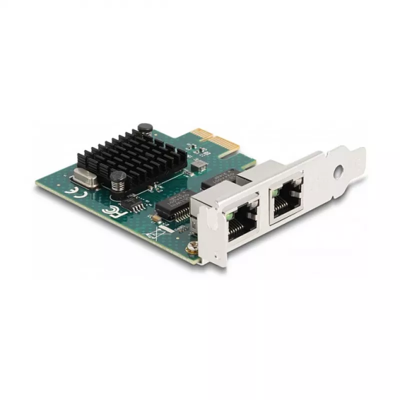 Scheda DeLOCK PCI Express x1 2 x RJ45 Gigabit LAN BCM grigio