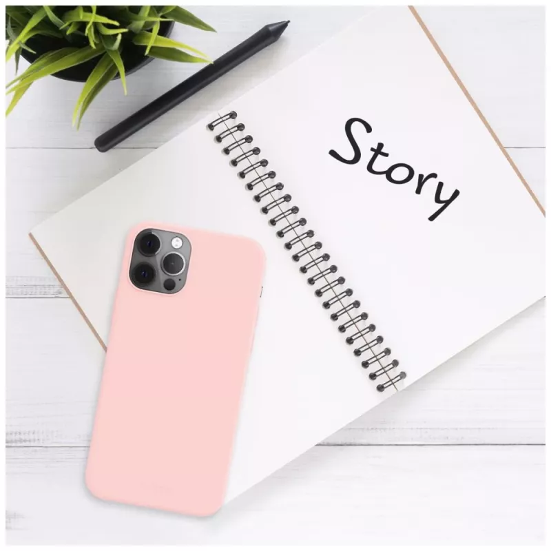 Cover posteriore per cellulare FIXED per Apple iPhone 16e, gomma, rosa