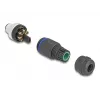 Connettore M12 DeLOCK codifica A 8 poli connettore maschio connessione a vite