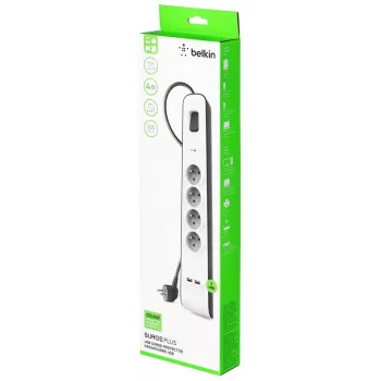 Protezione da sovratensione Belkin BSV401CA2M nero bianco 4 prese di rete 2 m