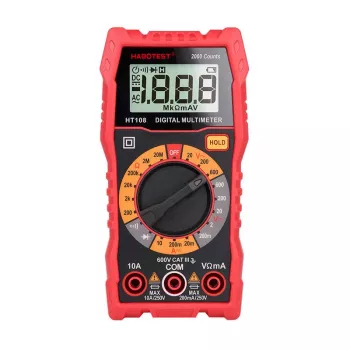 Multimetro Habotest HT108L – DC fino a 600 V, AC fino a 600 V, portata 10 A