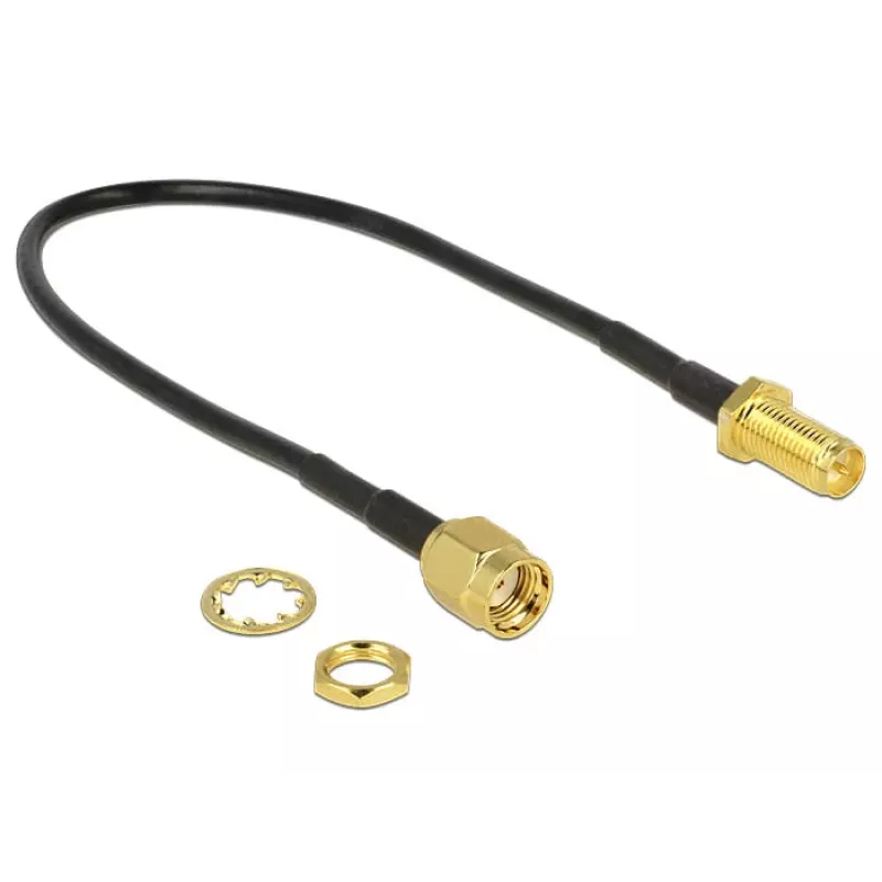 Cavo coassiale DeLOCK 88876 RP-SMA standard 0,2 m nero