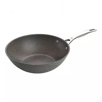 Wok Ballarini 75002-815-0 rotondo antracite 30 cm, alluminio, rivestimento antiaderente granito/titanio a 6 strati
