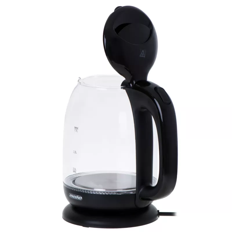Mesko | Bollitore | MS 1302b | Elettrico | 2200 W | 1,7 L | Vetro | Base girevole 360° | Nero