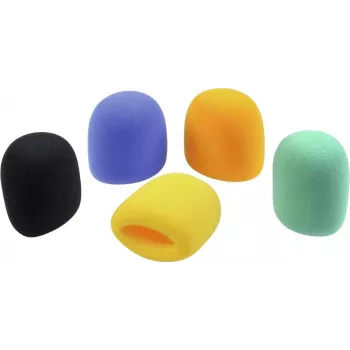 Set antivento per microfono Omnitronic 6000620N — 5 colori, coperture in schiuma di ricambio