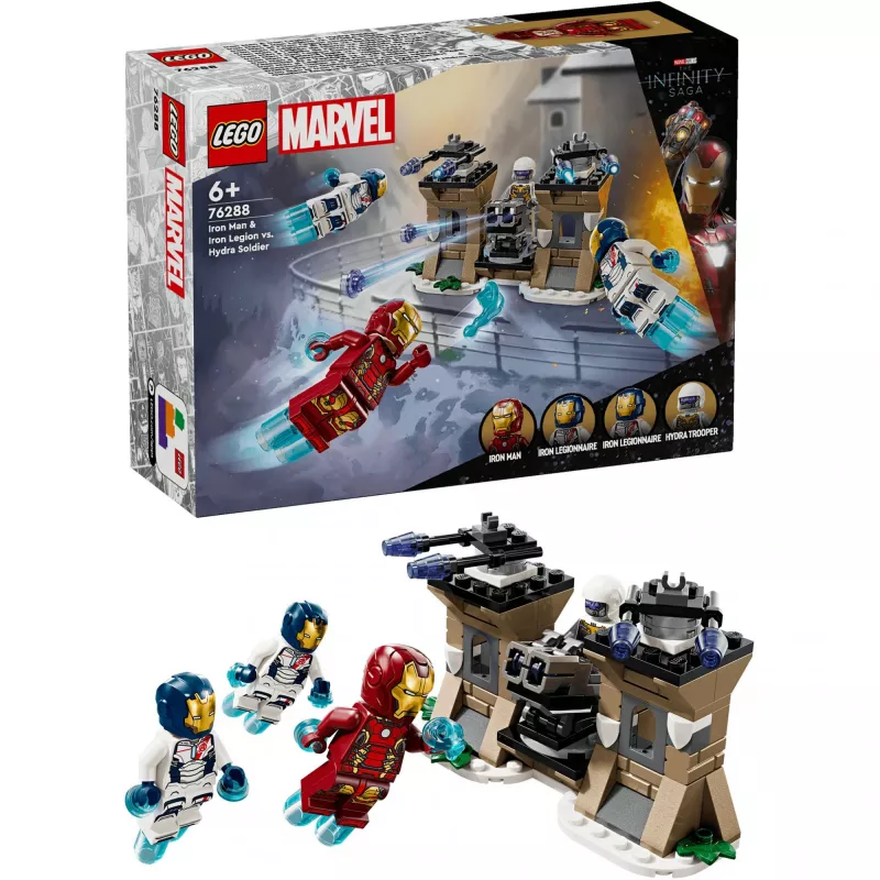 Set da costruzione LEGO 76288 Marvel Super Heroes Iron Man Iron Legion con minifigure soldato HYDRA, modello da costruire