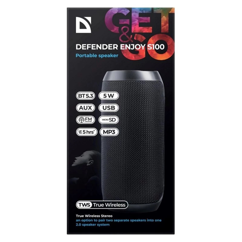 Defender Enjoy S100 Altoparlante Bluetooth, 5 W, nero
