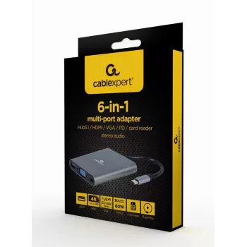 Gembird a-CM-COMBO6-01 dock per laptop/replicatore di porte USB 3.2 Gen 1 (3.1 inch)
