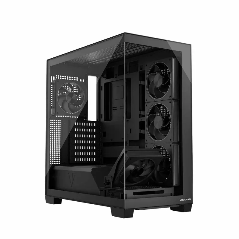 Case PC MODECOM Volcano Stellar 5F ATX Midi Tower, vetro temperato, 5 ventole preinstallate, USB‑C, supporta microATX/ATX, GPU max 420 mm, altezza dissipatore CPU 175 mm