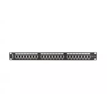 Patch panel 1U LANBERG PPS5-1024-B — 24 porte RJ-45 Cat5, metallo, nero, montaggio su rack