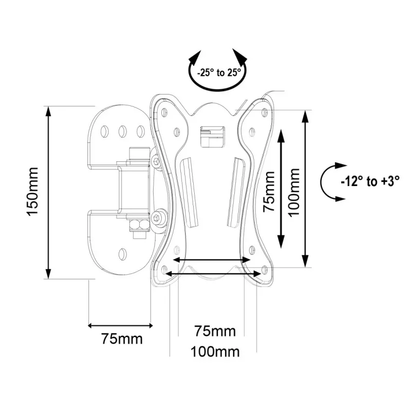 Supporto da parete per TV MACLEAN MC-415 per schermi da 13–32 pollici, VESA 100×100, portata 30 kg