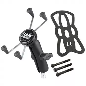 Supporto per telefono RAM Mounts X-Grip Large con morsetto manubrio moto nero