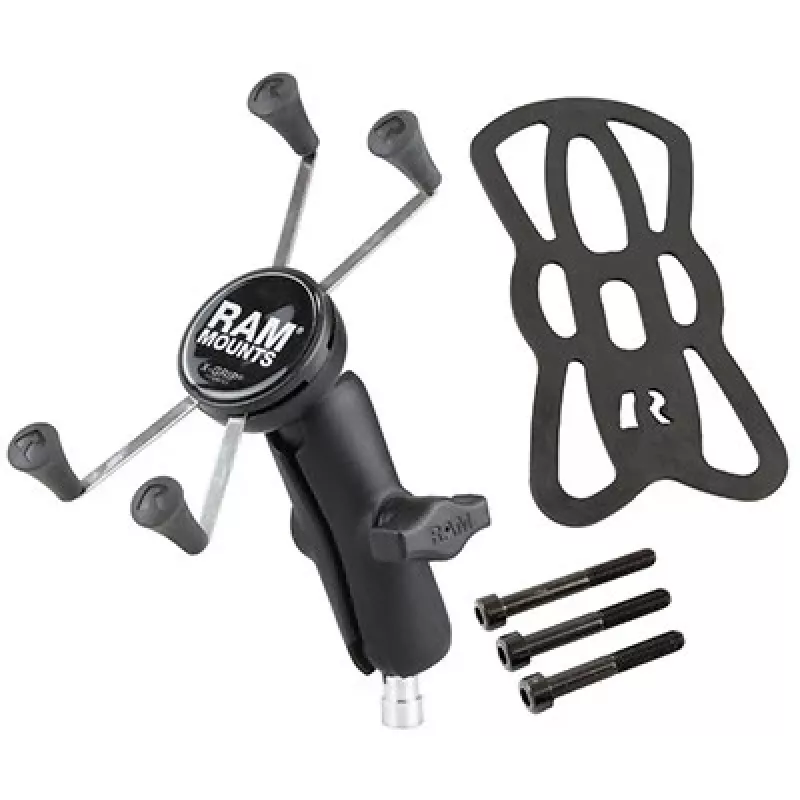 Supporto per telefono RAM Mounts X-Grip Large con morsetto manubrio moto nero
