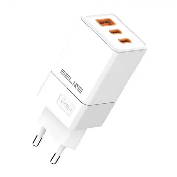Beline ad. Siec. 2x USB-C 1x USB 65W bianco/bianco (solo testa) PD 3.0 QC