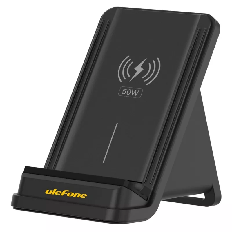 UleFone caricabatterie da interno per smartphone WCS01 – 50 W USB Type-C, ricarica rapida wireless, nero