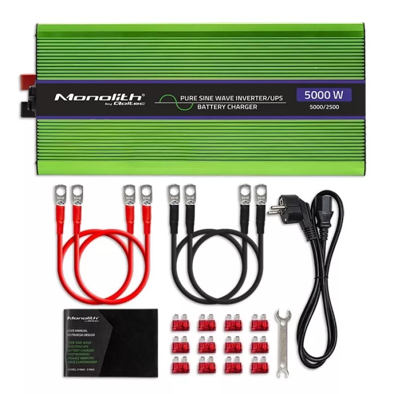 Alimentatore/inverter per auto Qoltec Monolith 5000 W verde
