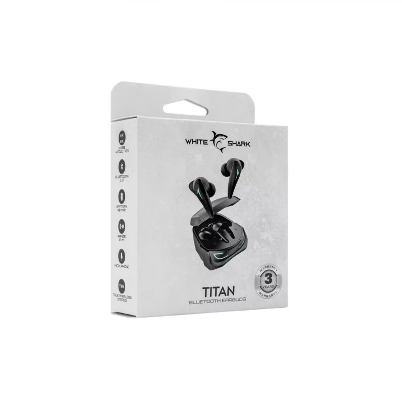 Cuffie White Shark GEB-TWS96 Titan nero