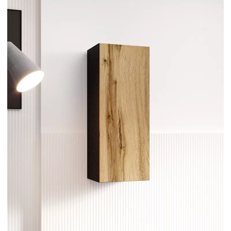 Armadio Cama VIGO 90 chiuso 90/35/32 nero/rovere Wotan