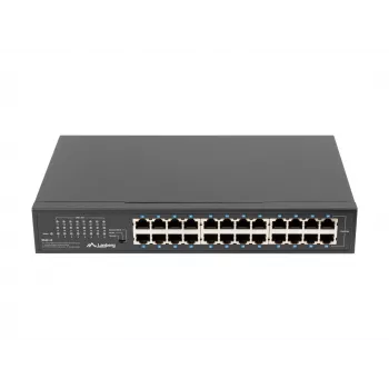 Switch non gestito LANBERG RSGE-24 — 24× Gigabit Ethernet 1U, montaggio a rack, nero