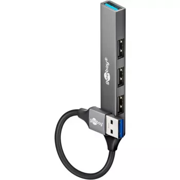 Hub USB Goobay 74456 Type-A 5000 Mbit/s grigio chiaro