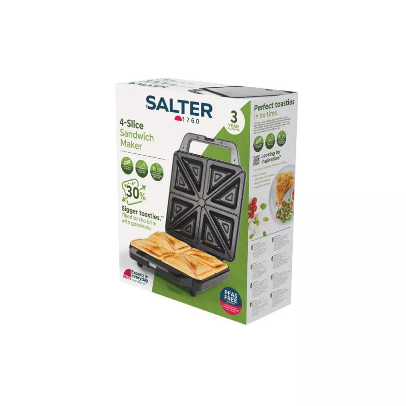 Salter EK6538VDE Tostiera per sandwich 4 fette