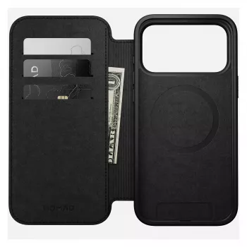 Custodia folio per cellulare Nomad Modern Leather Folio per iPhone 17 Pro Max – Tan, per schermi fino a 17,5 cm (6,9 pollici), 4 scomparti per carte