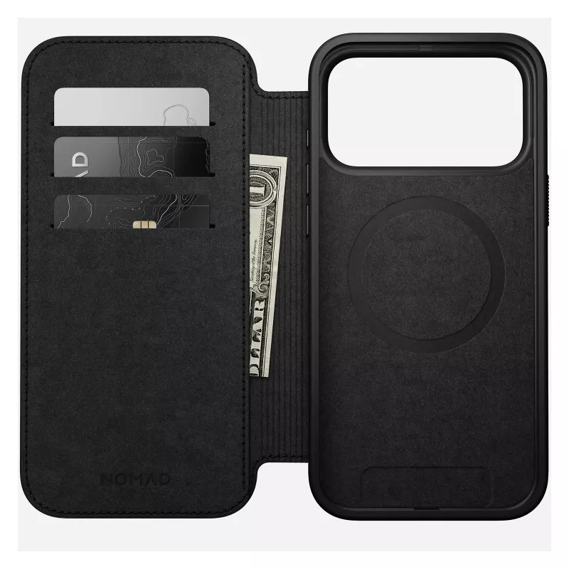 Custodia folio per cellulare Nomad Modern Leather Folio per iPhone 17 Pro Max – Tan, per schermi fino a 17,5 cm (6,9 pollici), 4 scomparti per carte