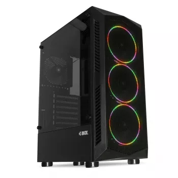 Case PC IBOX LUPUS 27 Midi Tower ATX, vetro temperato, RGB, 455×200×380 mm, supporta ATX, GPU fino a 32 cm