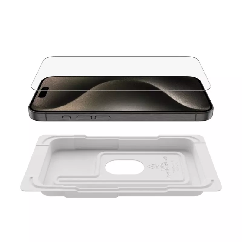 Pellicola protezione schermo Belkin ScreenForce iPhone 15 Pro vetro temperato