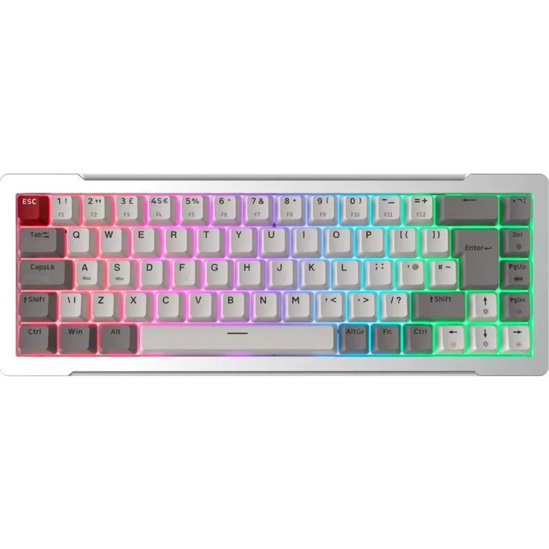 Raijintek MGA-68 tastiera gaming, switch Hejin Magnetic Yellow, layout DE, argento