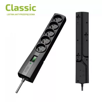 Ciabatta con protezione da sovratensione EVER CLASSIC, 5x prese Tipo E, 250 V, cavo 1,5 m, 175 J, con interruttore