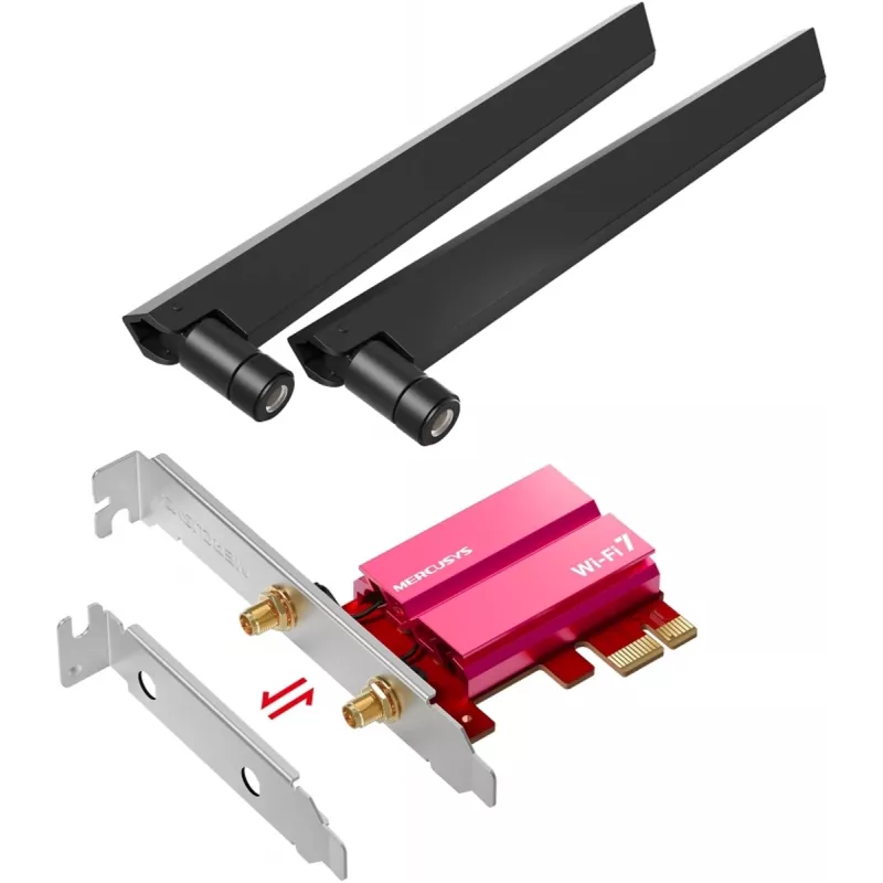 Adattatore PCIe tri-band WiFi 7 MERCUSYS MA47BE — connettività WLAN ad alta velocità