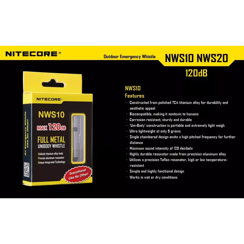 Fischietto outdoor EMERGENCY/120DB NWS10 Nitecore