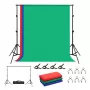 Set treppiedi per sfondo Puluz PKT5204 2×2 m con 3 sfondi – set supporti per sfondo da studio