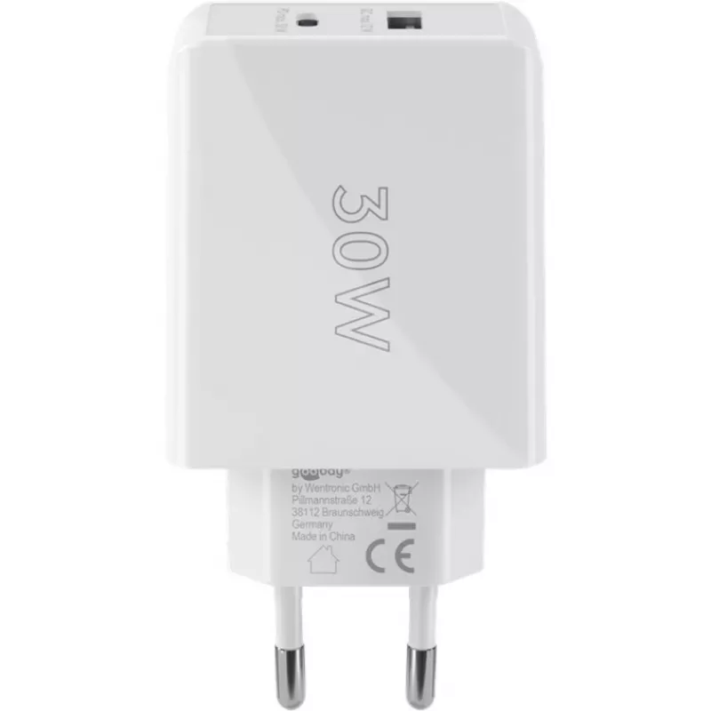 Goobay Dual USB-C™ PD (Power Delivery) caricabatterie rapido (30 W) (61674)