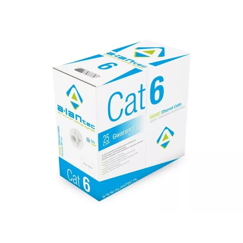 Alantec KIU6LSOH305D Cavo U/UTP Cat.6 LSOH, 305 m, Grigio, 23 AWG