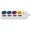 Ciabatta MACLEAN MCE229W — 4 prese, 2× USB, cavo 1,5 m, tipo F, 10 A, bianco
