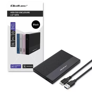 Case per SSD/HDD SATA 2,5 pollici QOLTEC 52277 USB 3.0