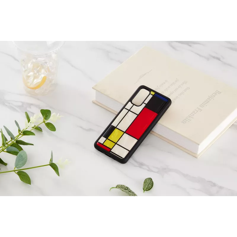 Custodia protettiva iKins per Samsung Galaxy S20, nera design Mondrian