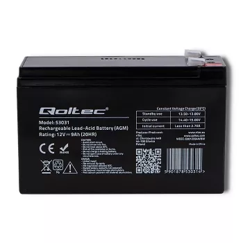Batteria per UPS QOLTEC 53031 12V 9Ah verde, 152×94×65 mm, 2,35 kg
