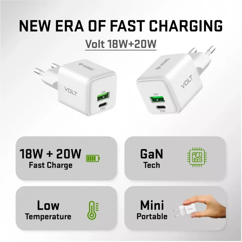Alimentatore USB-C/A YENKEE YAC G38 20W 3A Power Delivery (USB-C e USB-A)