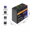 Qoltec 53702 batteria LiFePO4 litio-ferro-fosfato | 12,8V | 24Ah | 307,2Wh | BMS