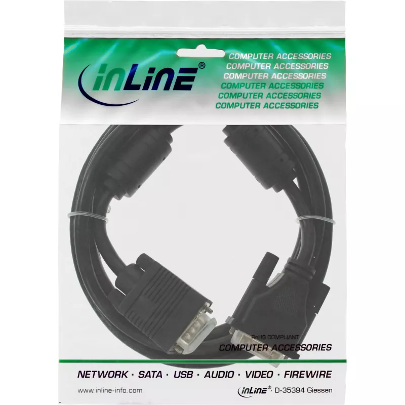 Cavo DVI-A InLine 12+5 maschio / 15 pin HD maschio VGA 2 m