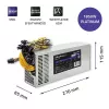 Alimentatore Qoltec 50350 1850W PCI-E | 80 Plus Platinum | Gaming Miner