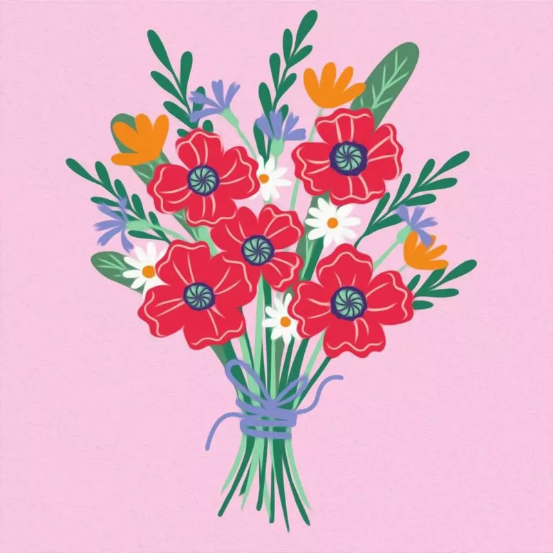 Set da colorare Ravensburger CreArt — Bouquet di papaveri (Set creativo, Modello 25519)