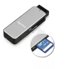 Hama 123900 lettore di schede USB 3.0 SD/microSD, alluminio, nero/argento