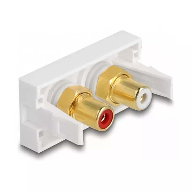 Presa DeLOCK Easy 45 2 x RCA bianco ABS