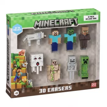 Gomme da cancellare 3D MINECRAFT - confezione da 8 scatola deluxe Ver.A