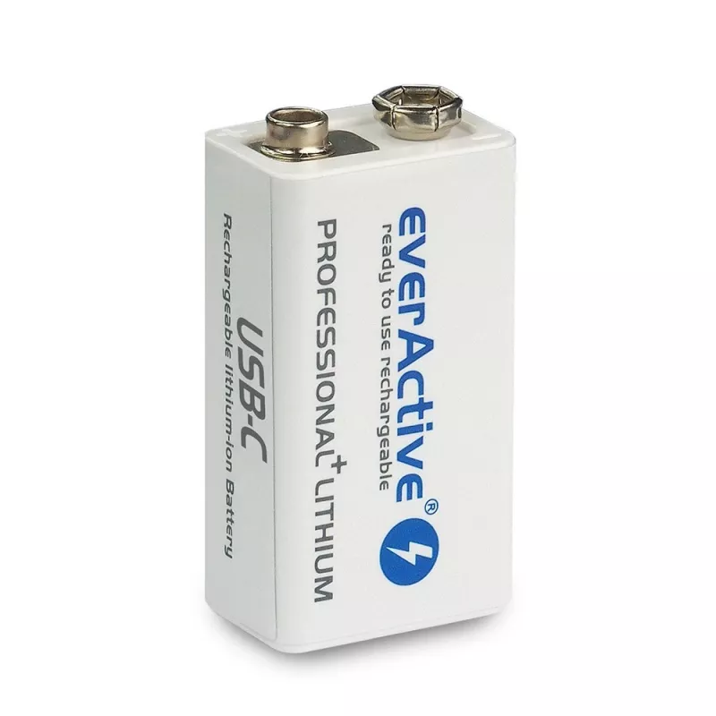 Batteria ricaricabile everActive 6F22/9V Li-ion 550 mAh con USB TYPE C